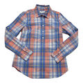 Blusa Vineyard Vines Naranja/azul A Cuadros De Mujer Talla 0