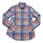 Blusa Vineyard Vines Naranja/azul A Cuadros De Mujer Talla 0