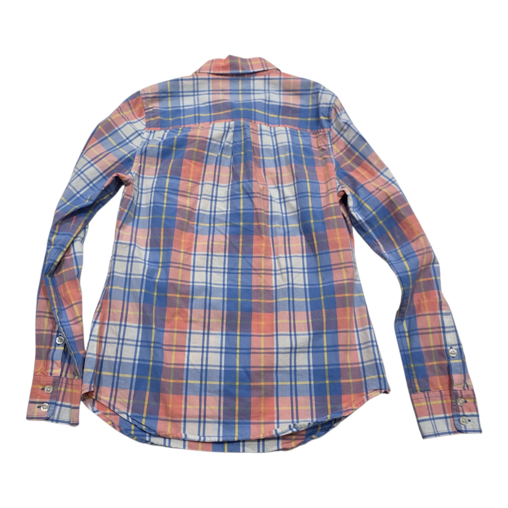 Blusa Vineyard Vines Naranja/azul A Cuadros De Mujer Talla 0