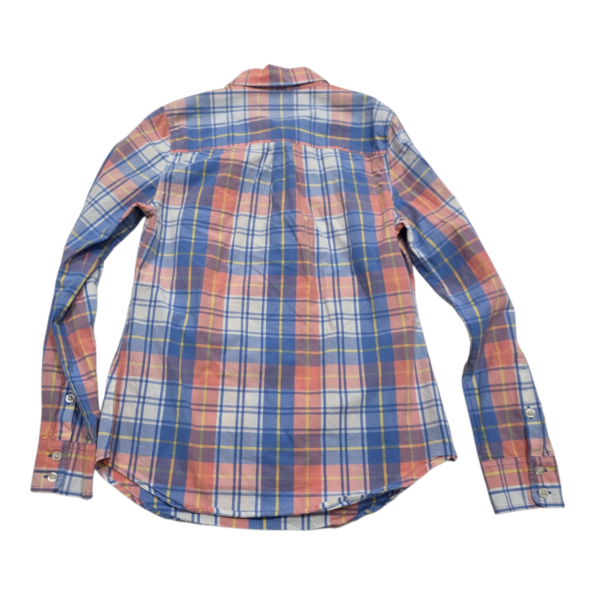 Blusa Vineyard Vines Naranja/azul A Cuadros De Mujer Talla 0