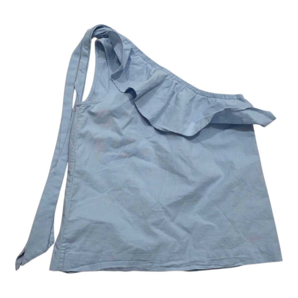 Blusa Vineyard Vines Azul Cielo Hombro Con Olan Moño Talla 0