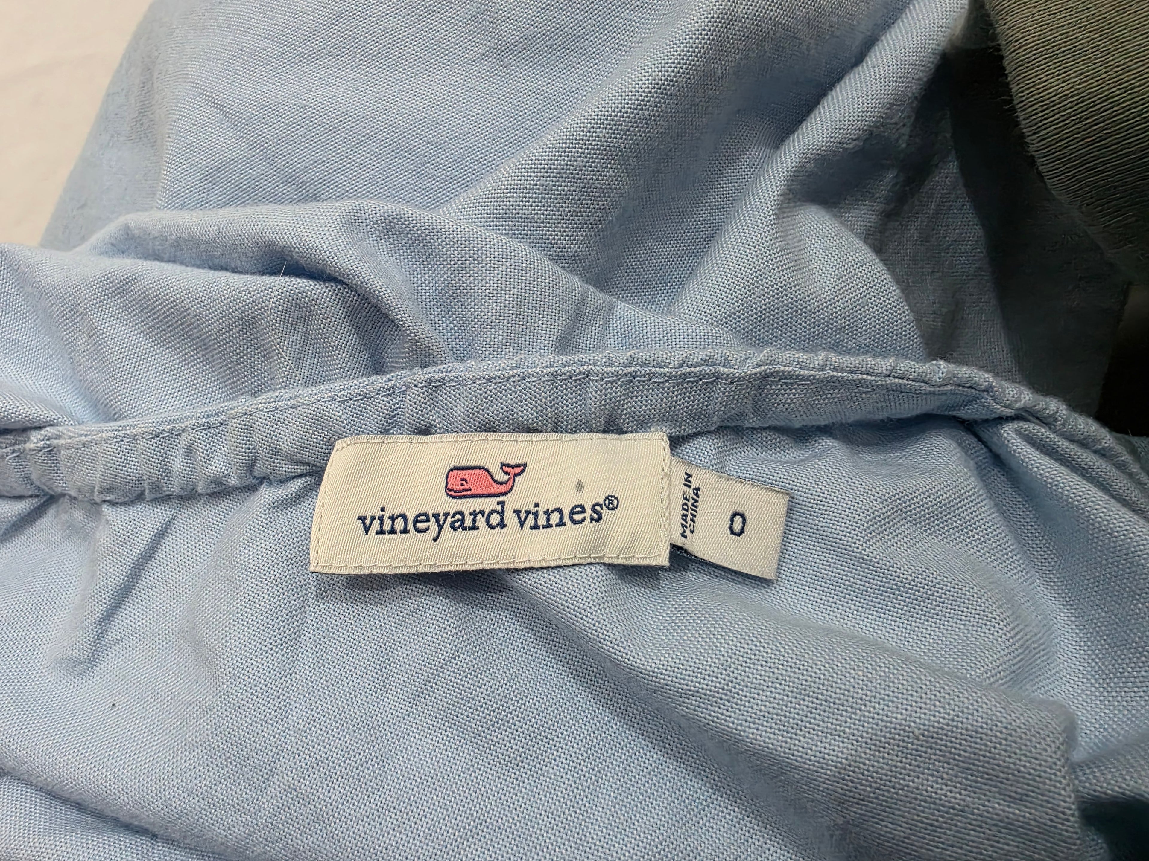 Blusa Vineyard Vines Azul Cielo Hombro Con Olan Moño Talla 0