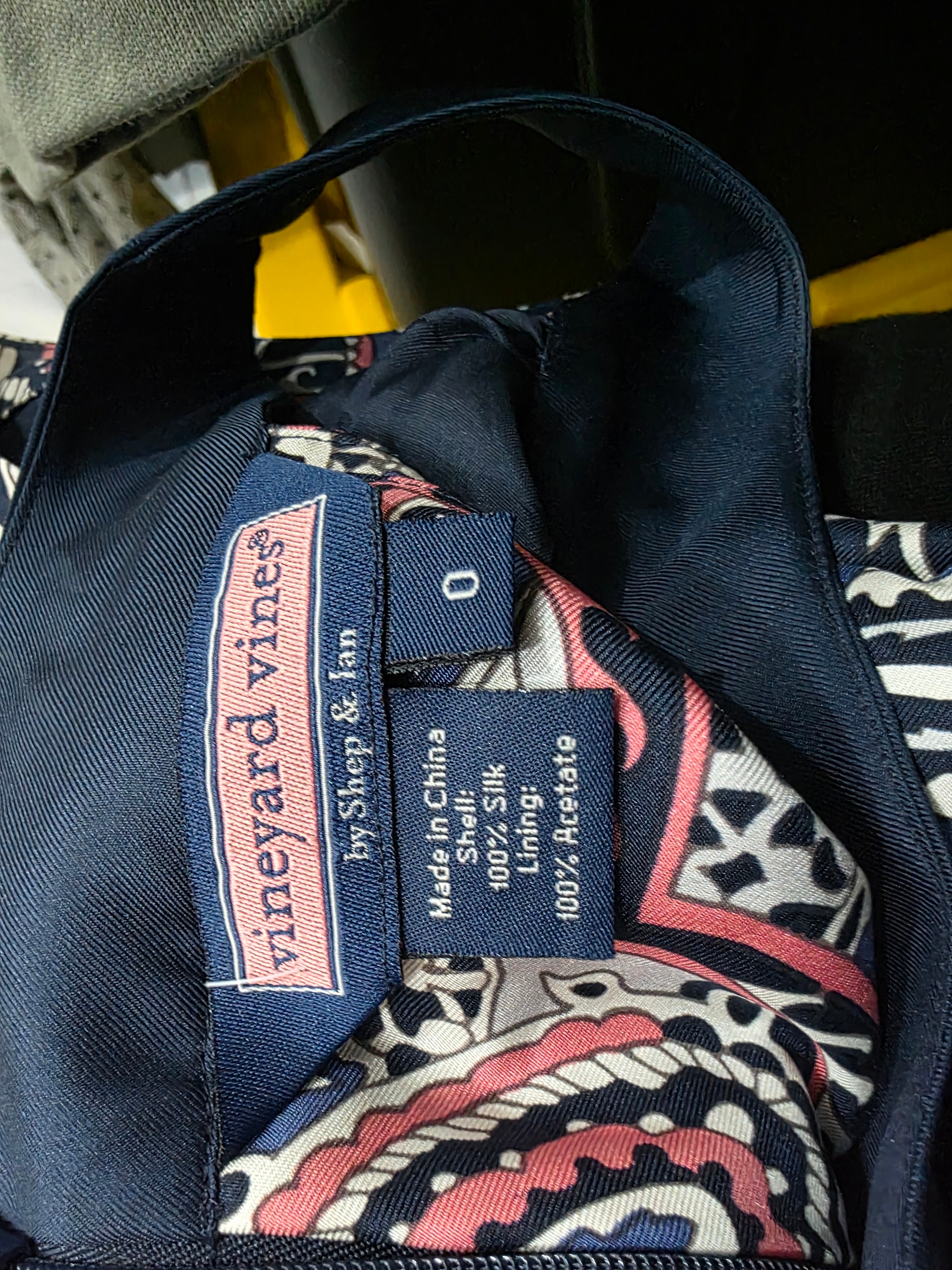 Blusa De Seda Vineyard Vines De Mujer Talla 0 Azul/rosa