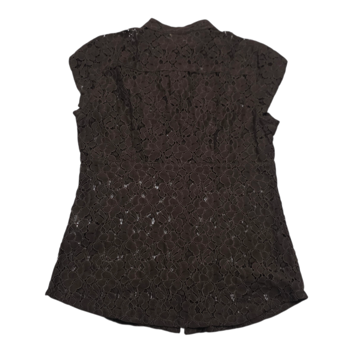 Camisa Encaje Michael Kors Manga Corta Extra Chica Cafe