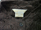 Camisa Encaje Michael Kors Manga Corta Extra Chica Cafe