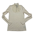 Blusa Ralph Lauren Extra Chica Color Crema Cuello De Encaje