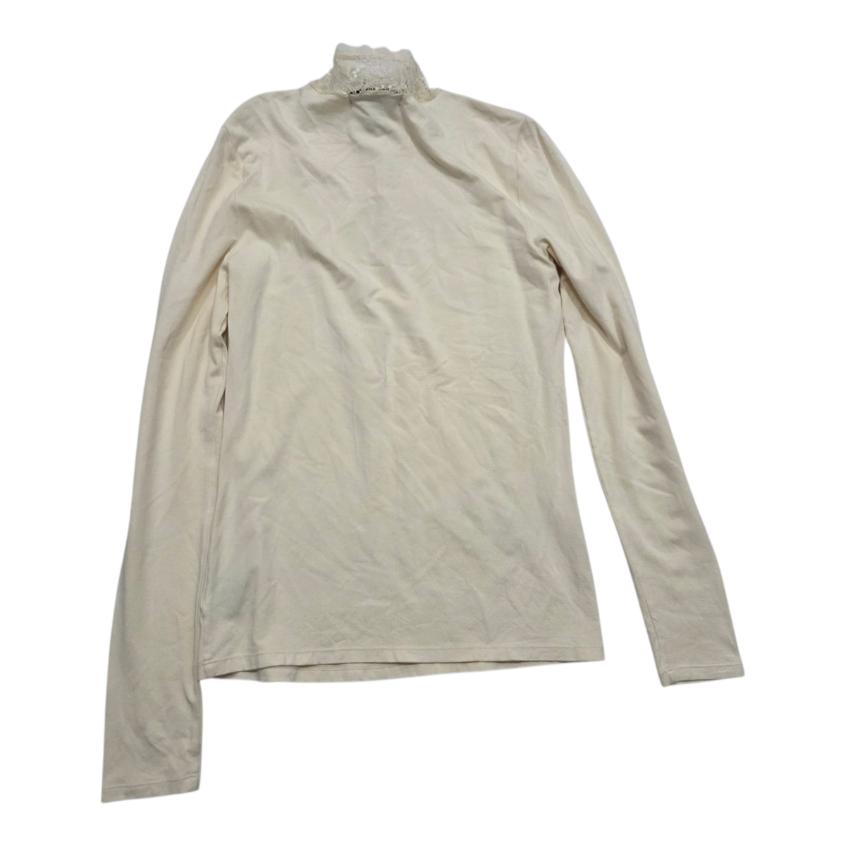 Blusa Ralph Lauren Extra Chica Color Crema Cuello De Encaje