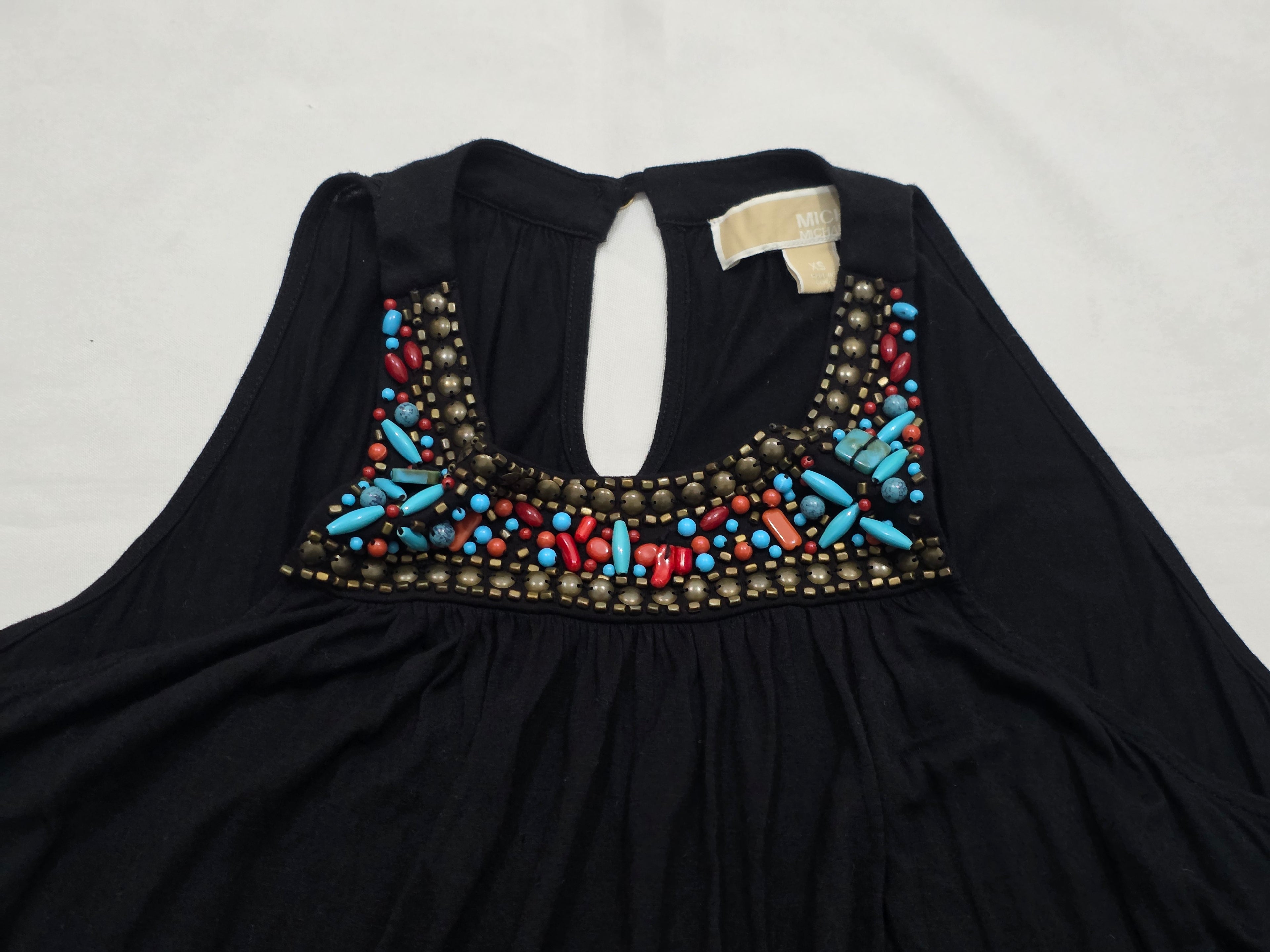 Blusa Michael Kors Sin Mangas Color Negro Extra Chica