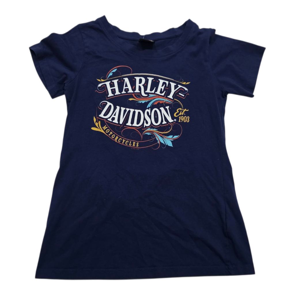 Playera Harley Davidson Azul Manga Corta Extra Chico Mujer