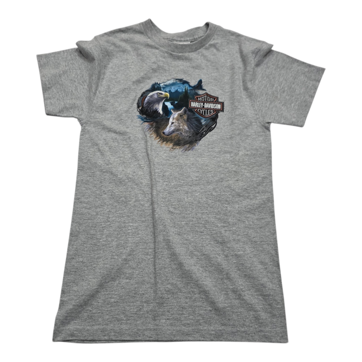 Playera Harley Davidson Mujer Extra Chica Gris Manga Corta