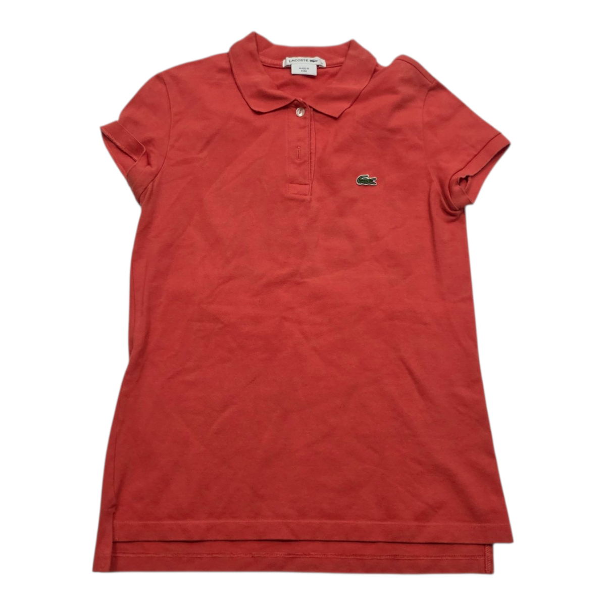Playera Lacoste De Mujer Talla 34 Color Coral Manga Corta