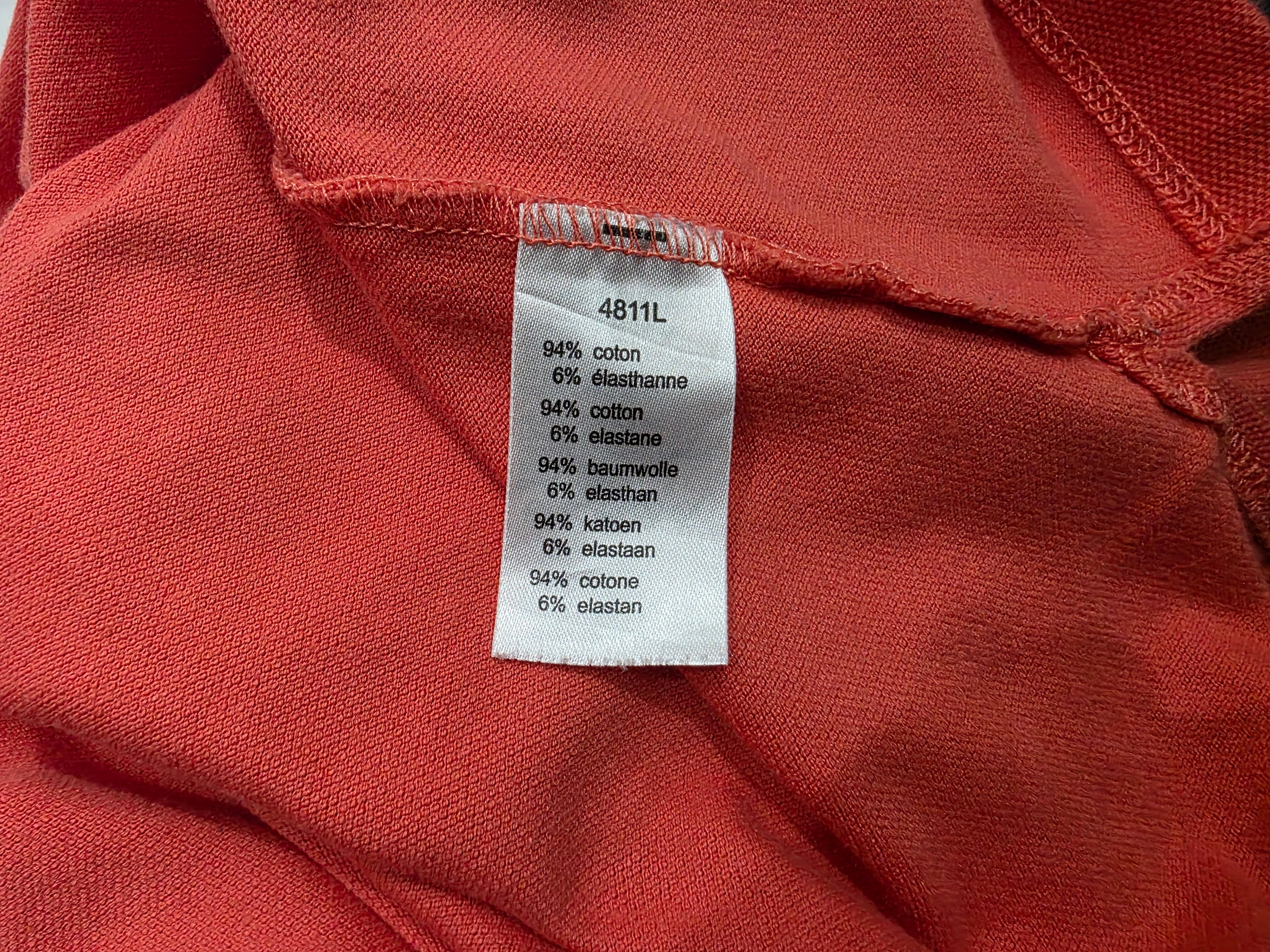 Playera Lacoste De Mujer Talla 34 Color Coral Manga Corta