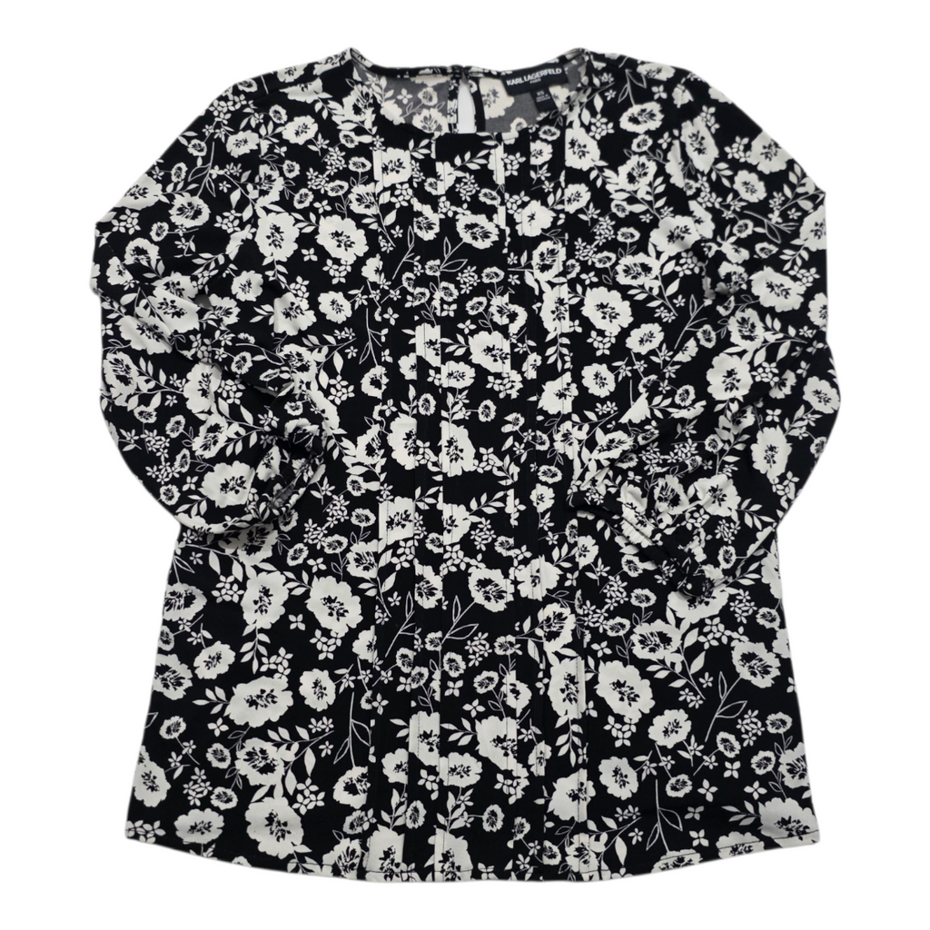 Blusa Karl Lagerfeld Extrachica Mujer Color Negra Floreada