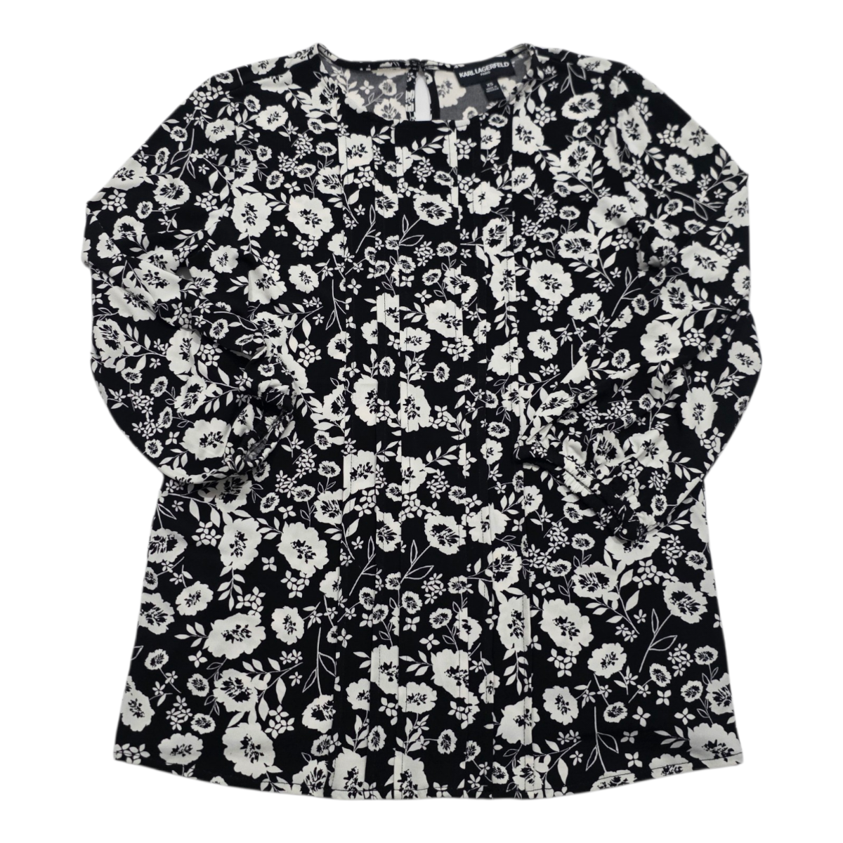 Blusa Karl Lagerfeld Extrachica Mujer Color Negra Floreada