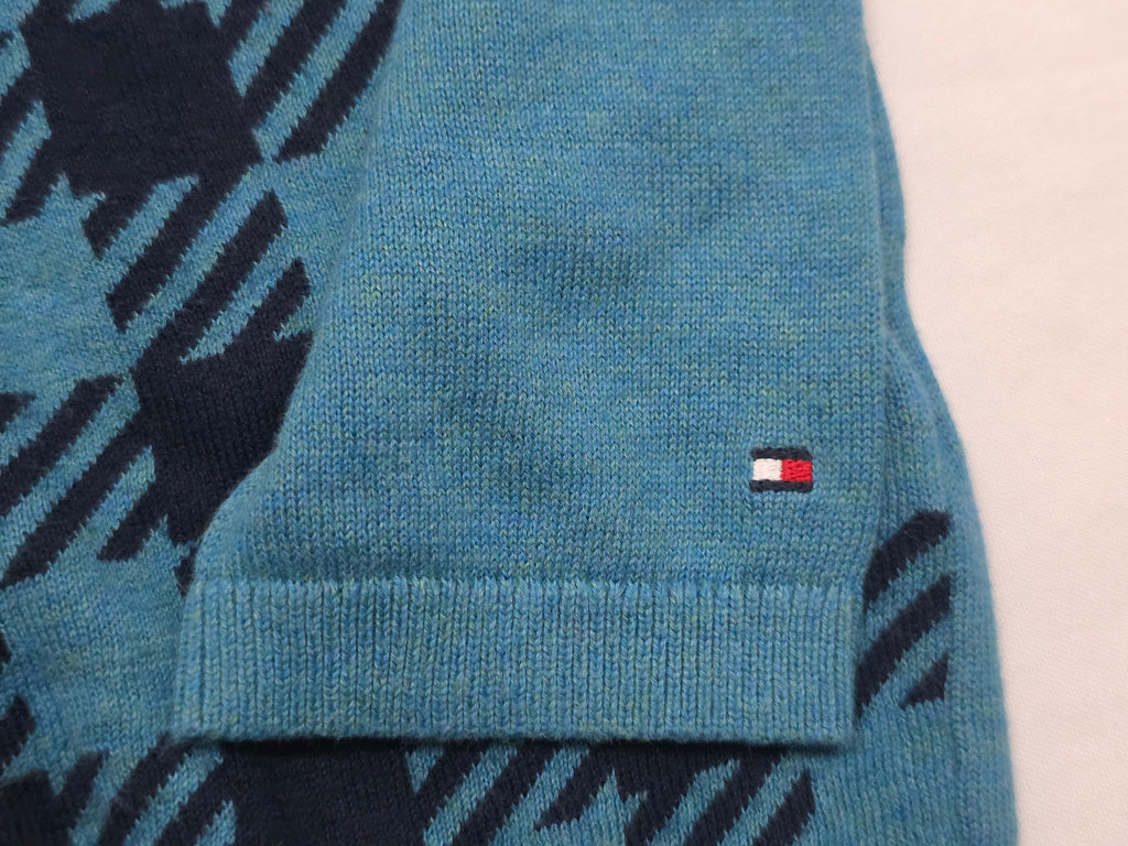 Sueter Tommy Hilfiger De Mujer Azul Petroleo Con Cuadros