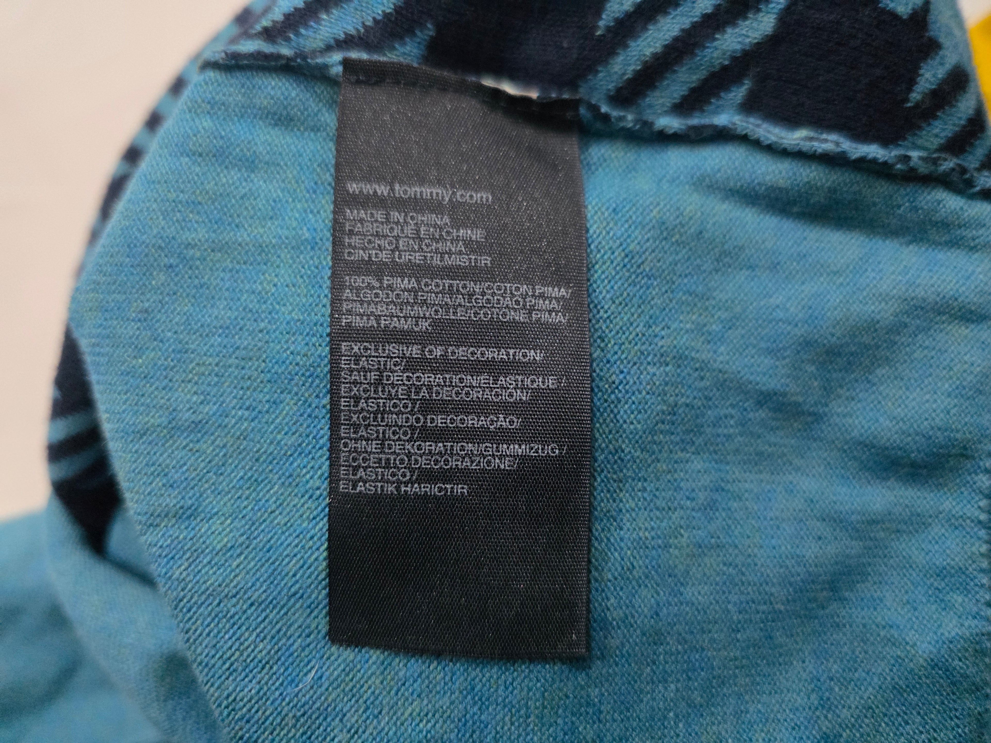 Sueter Tommy Hilfiger De Mujer Azul Petroleo Con Cuadros