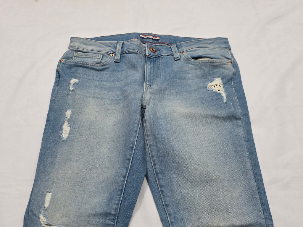 Pantalon Tommy Hilfiger Mujer Talla 6 Mezclilla Azul Claro