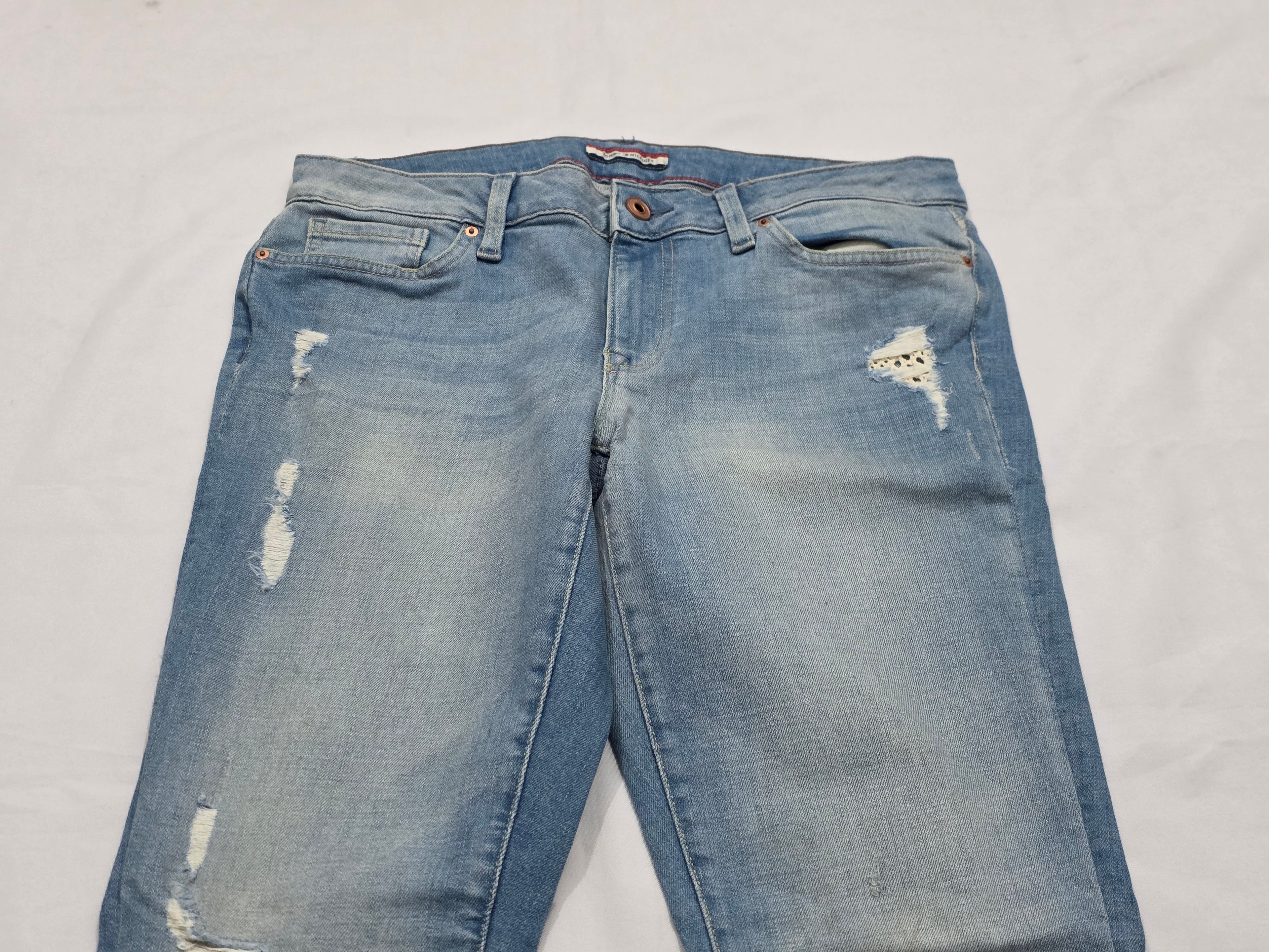 Pantalon Tommy Hilfiger Mujer Talla 6 Mezclilla Azul Claro