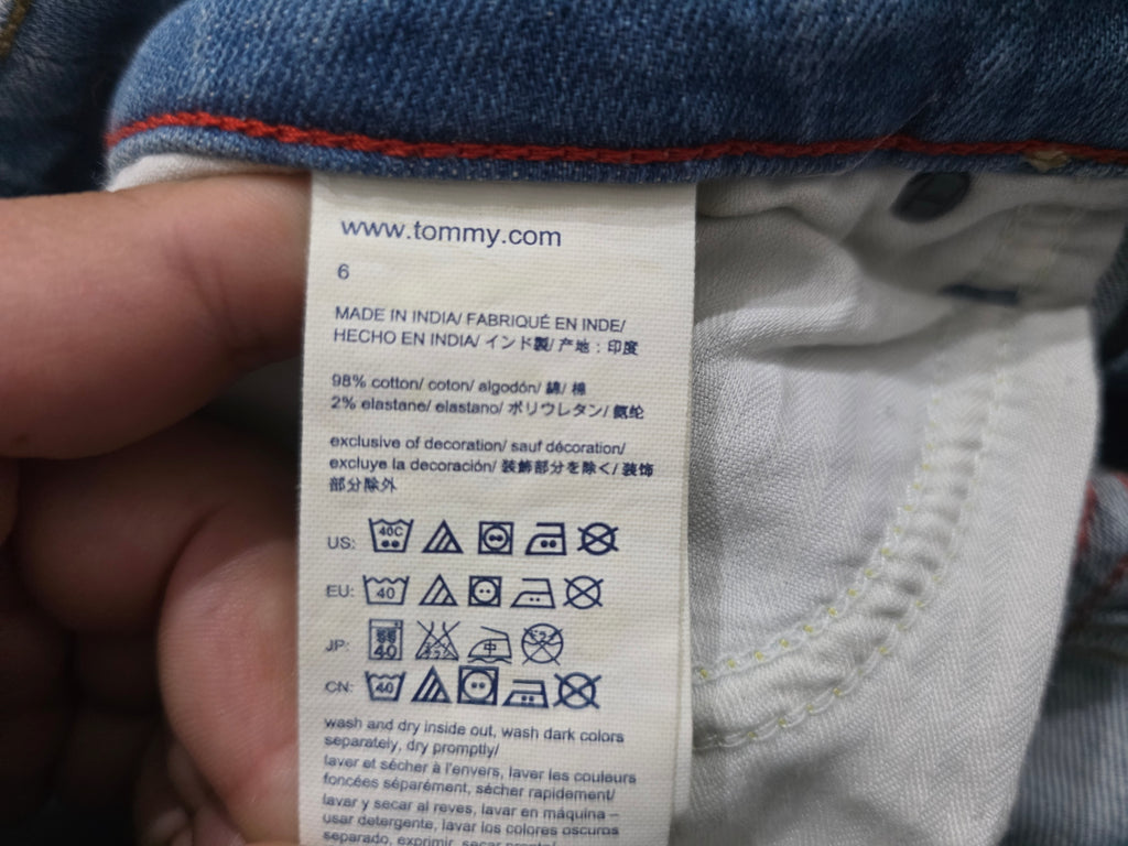 Pantalon Tommy Hilfiger Mujer Talla 6 Mezclilla Azul Claro