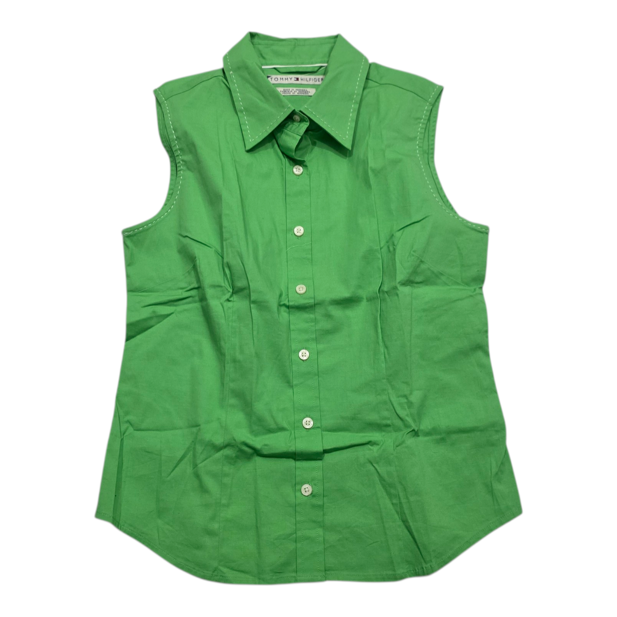 Camisa Sin Mangas Tommy Hilfiger Talla 6 Color Verde