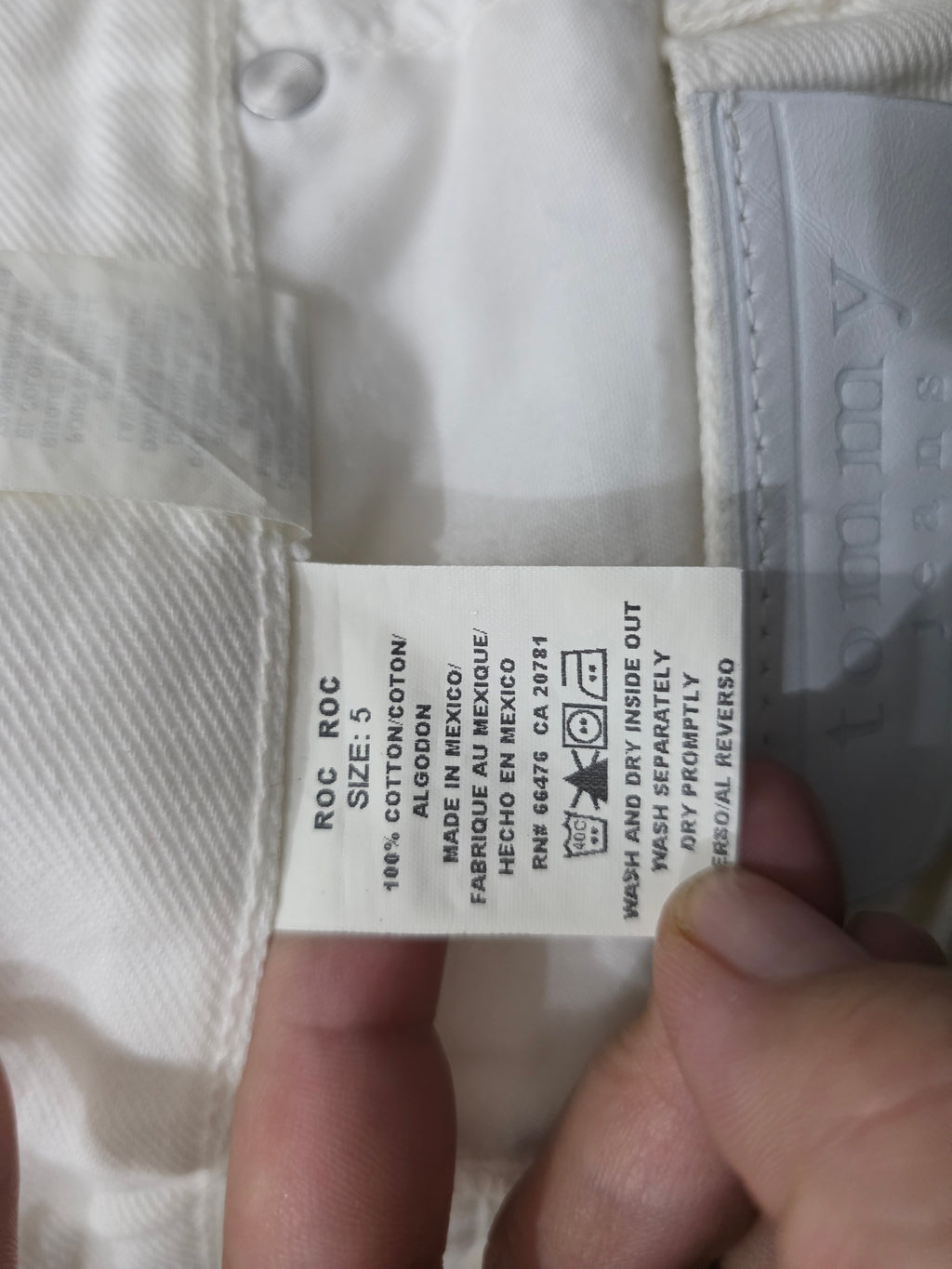Pantalon Tommy Hilfiger Mujer Talla 6 Blanco De Mezclilla