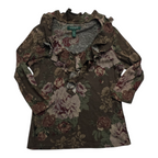 Blusa Ralph Lauren Petite Chica Mujer Color Cafe Con Olanes