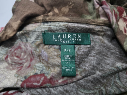 Blusa Ralph Lauren Petite Chica Mujer Color Cafe Con Olanes