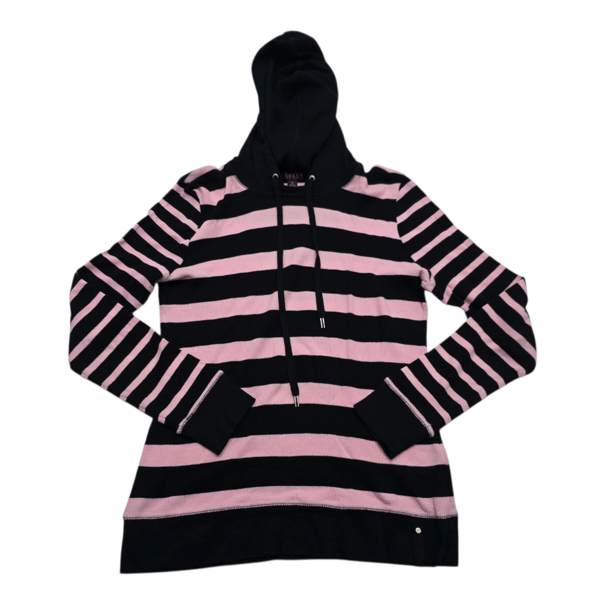 Sueter Con Gorro Ralph Lauren Negro/rosa De Mujer Mediano