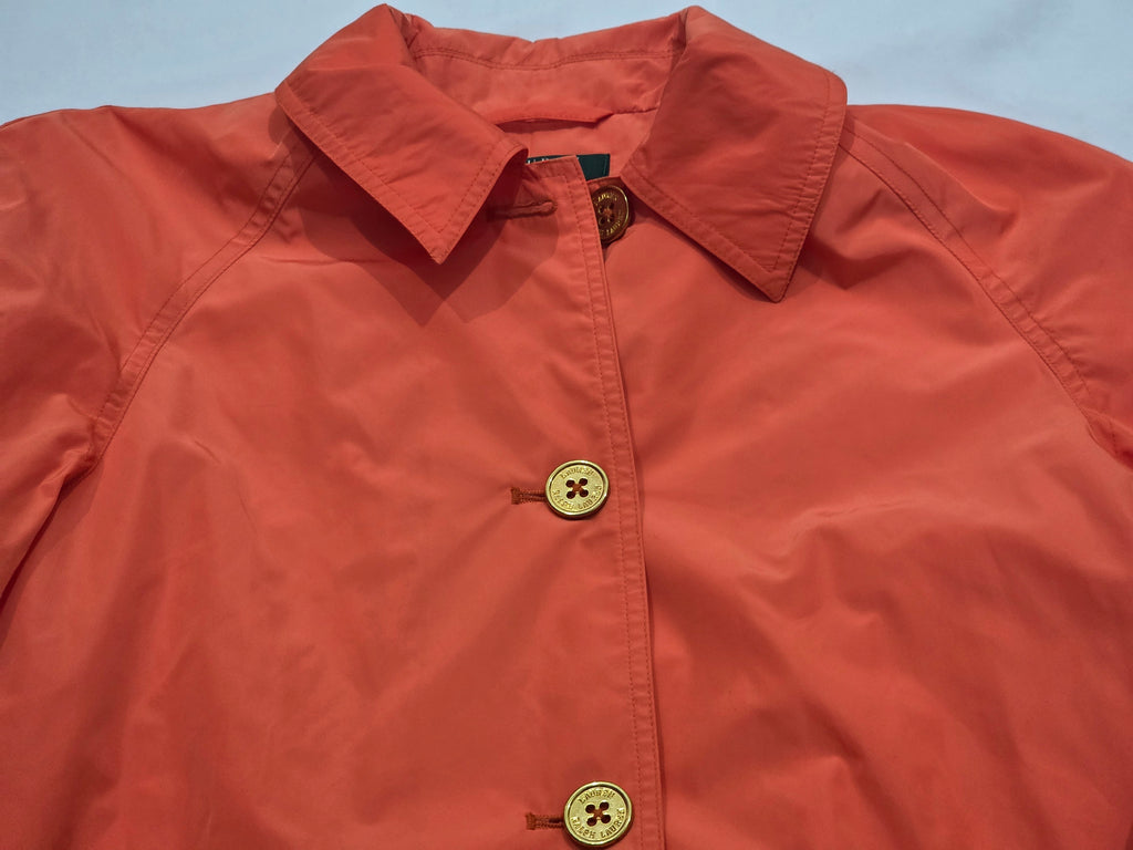 Gabardina Corta Ralph Lauren Mujer Mediana Petite Naranja