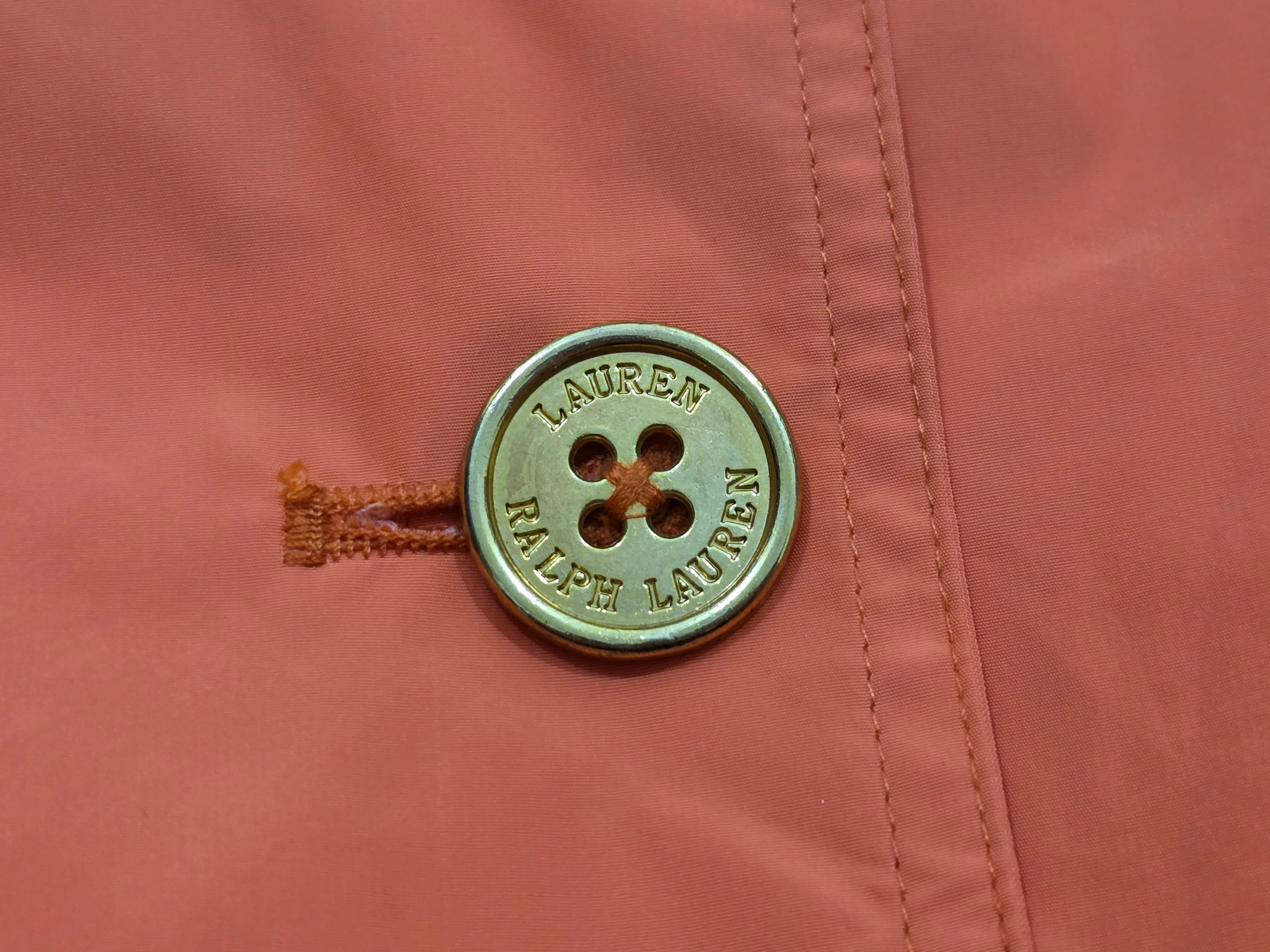 Gabardina Corta Ralph Lauren Mujer Mediana Petite Naranja