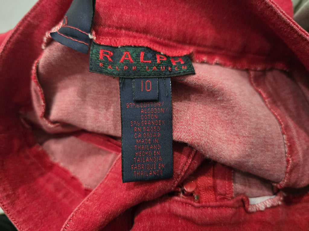 Falda De Mezclilla Color Rojo Ralph Lauren Talla 10