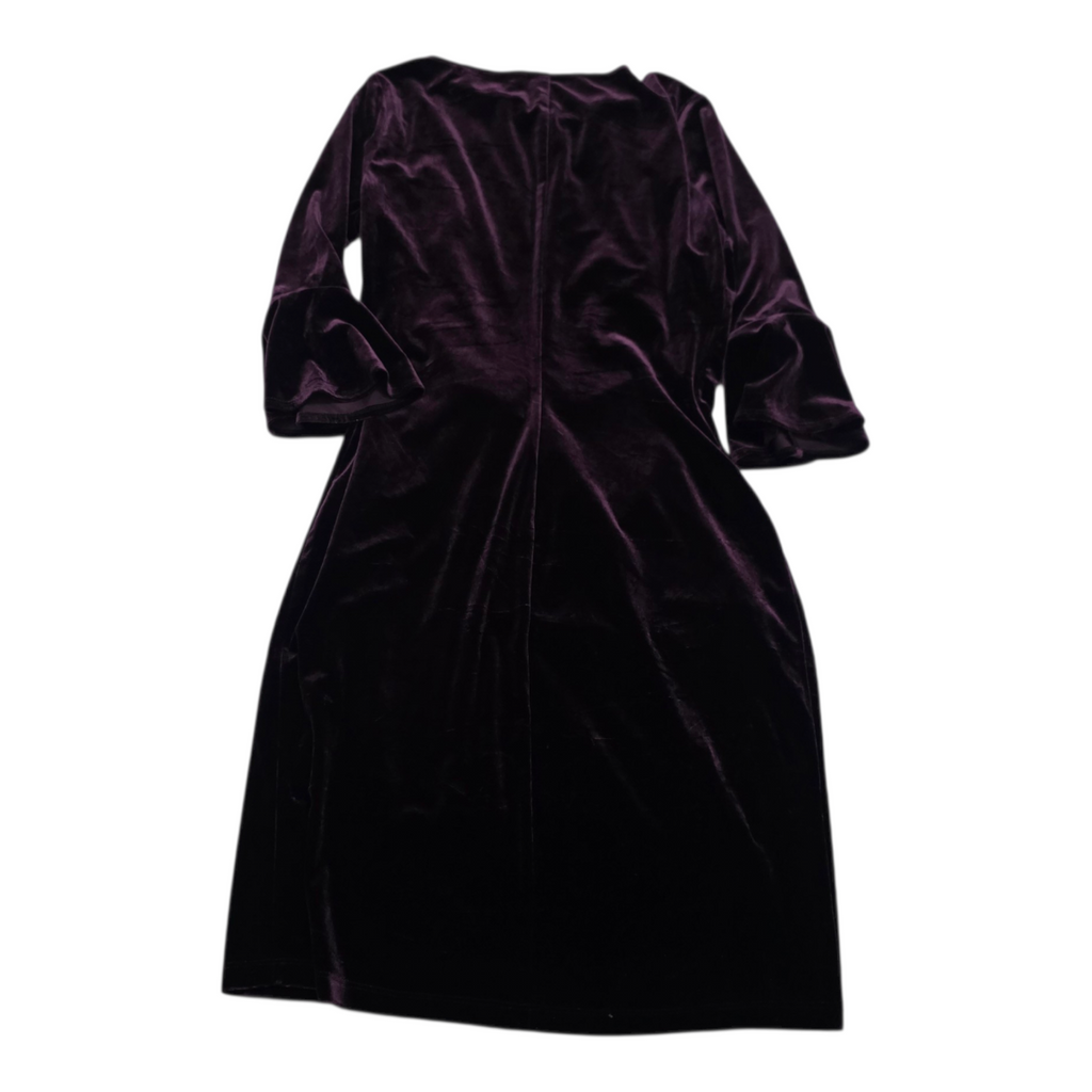 Vestido De Terciopelo Ralph Lauren Morado Talla 10 Mujer