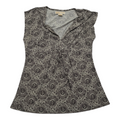 Blusa Michael Kors Manga Corta Cafe Con Cordone