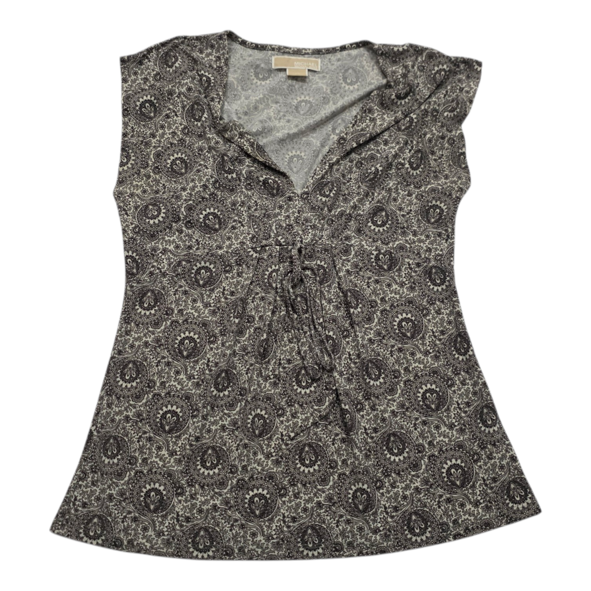 Blusa Michael Kors Manga Corta Cafe Con Cordone