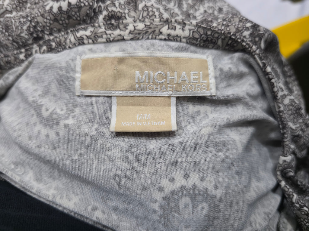 Blusa Michael Kors Manga Corta Cafe Con Cordone