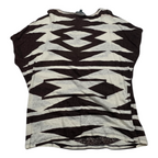 Blusa De Lino Ralph Lauren Cafe Manga Corta.