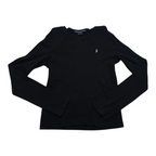 Playera Ralph Laurensport Mujer Manga Larga Negra Poni Azul