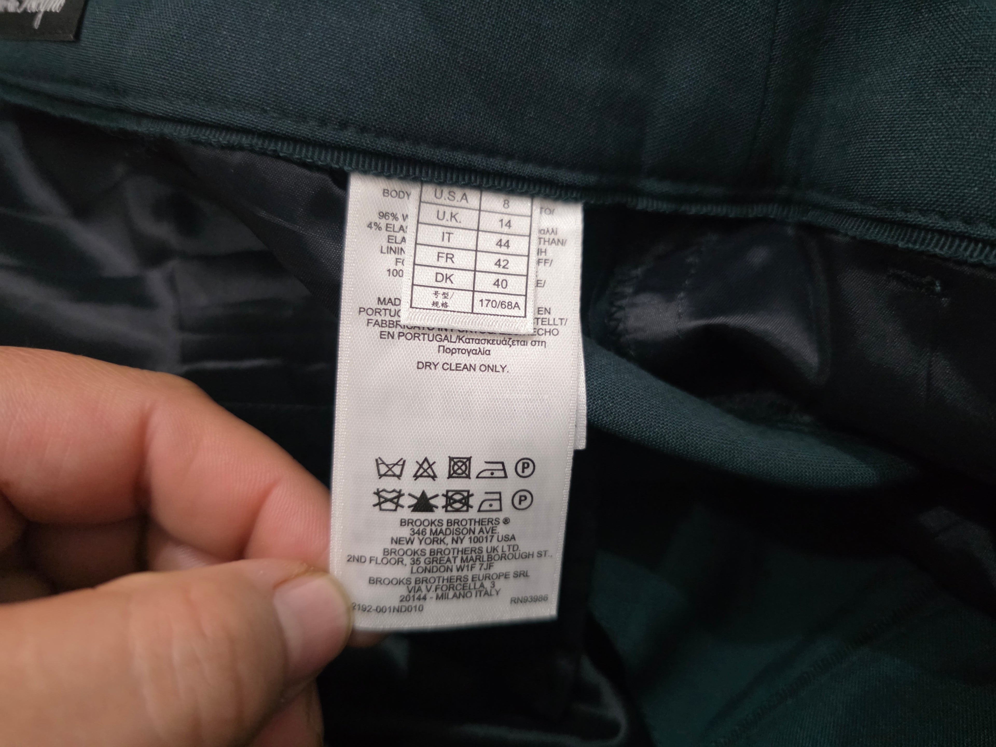 Pantalon De Vestir Brooks Brothers Verde Mujer Talla 8