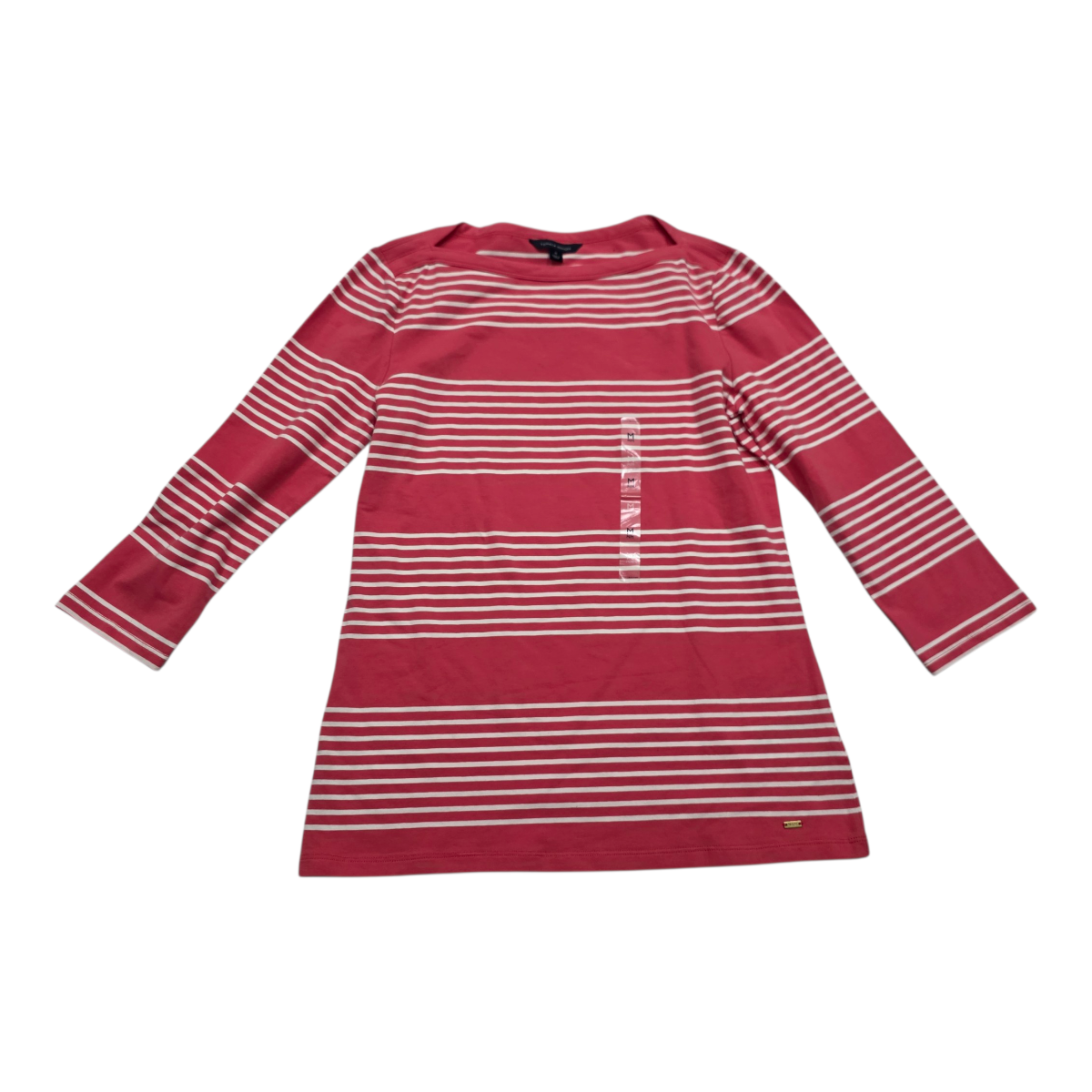 Playera Tommy Hilfiger Mujer Color Rosa Con Lineas Blancas