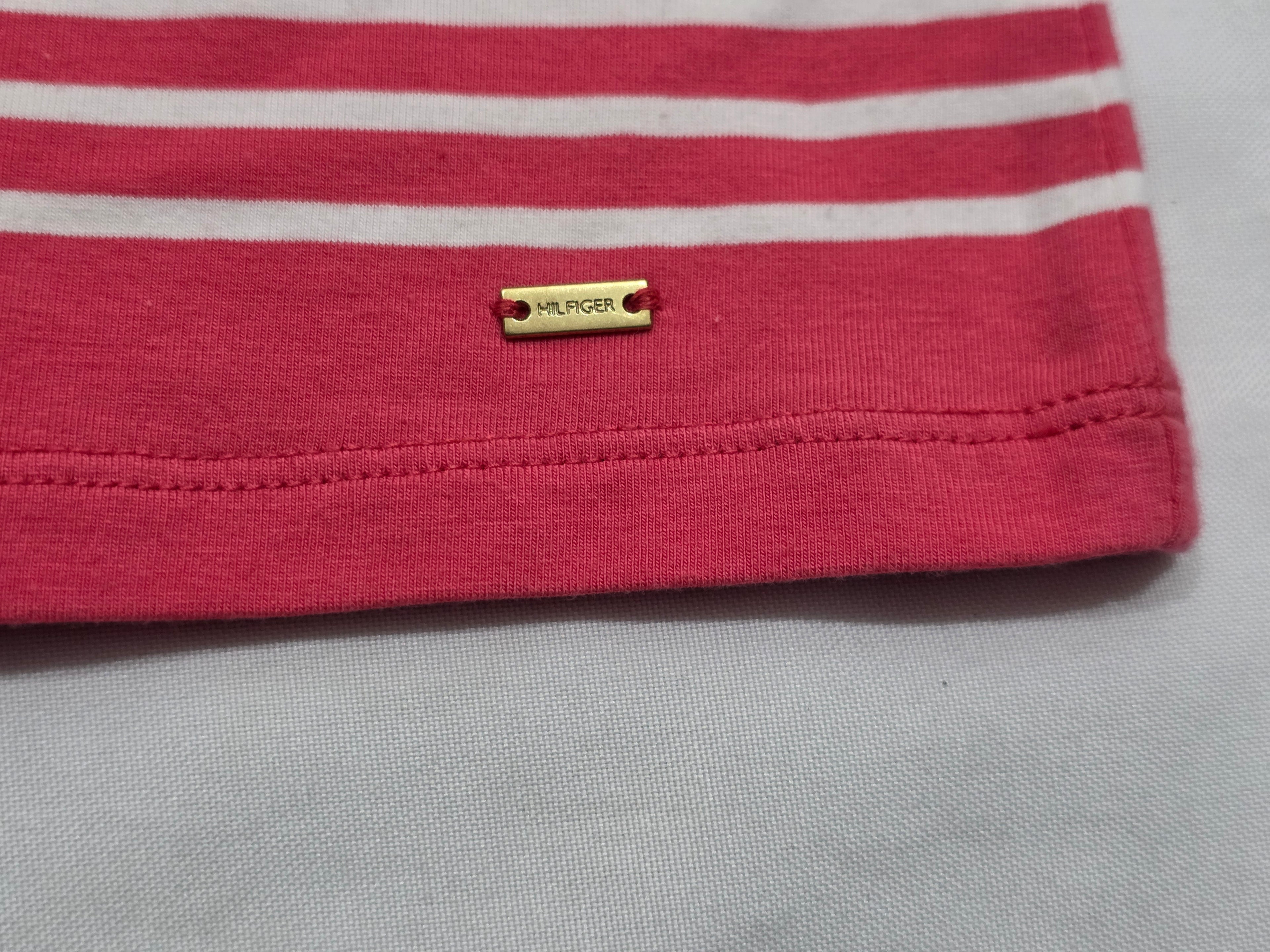 Playera Tommy Hilfiger Mujer Color Rosa Con Lineas Blancas