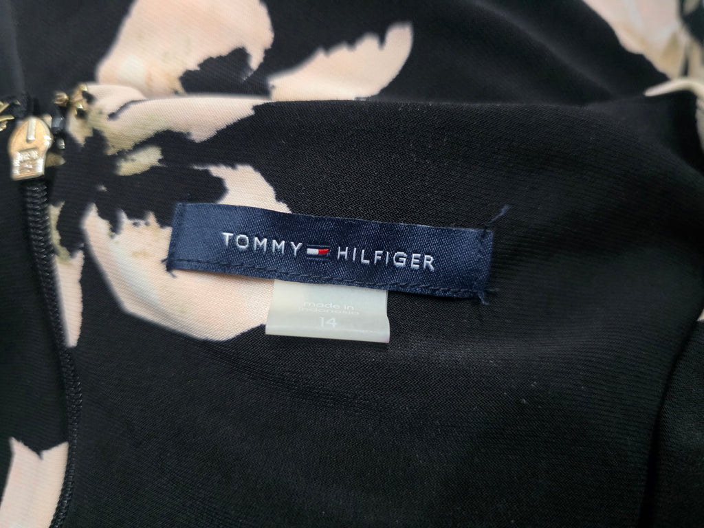 Vestido Tommy Hilfiger Mujer Talla 14 Color Negro Floreado