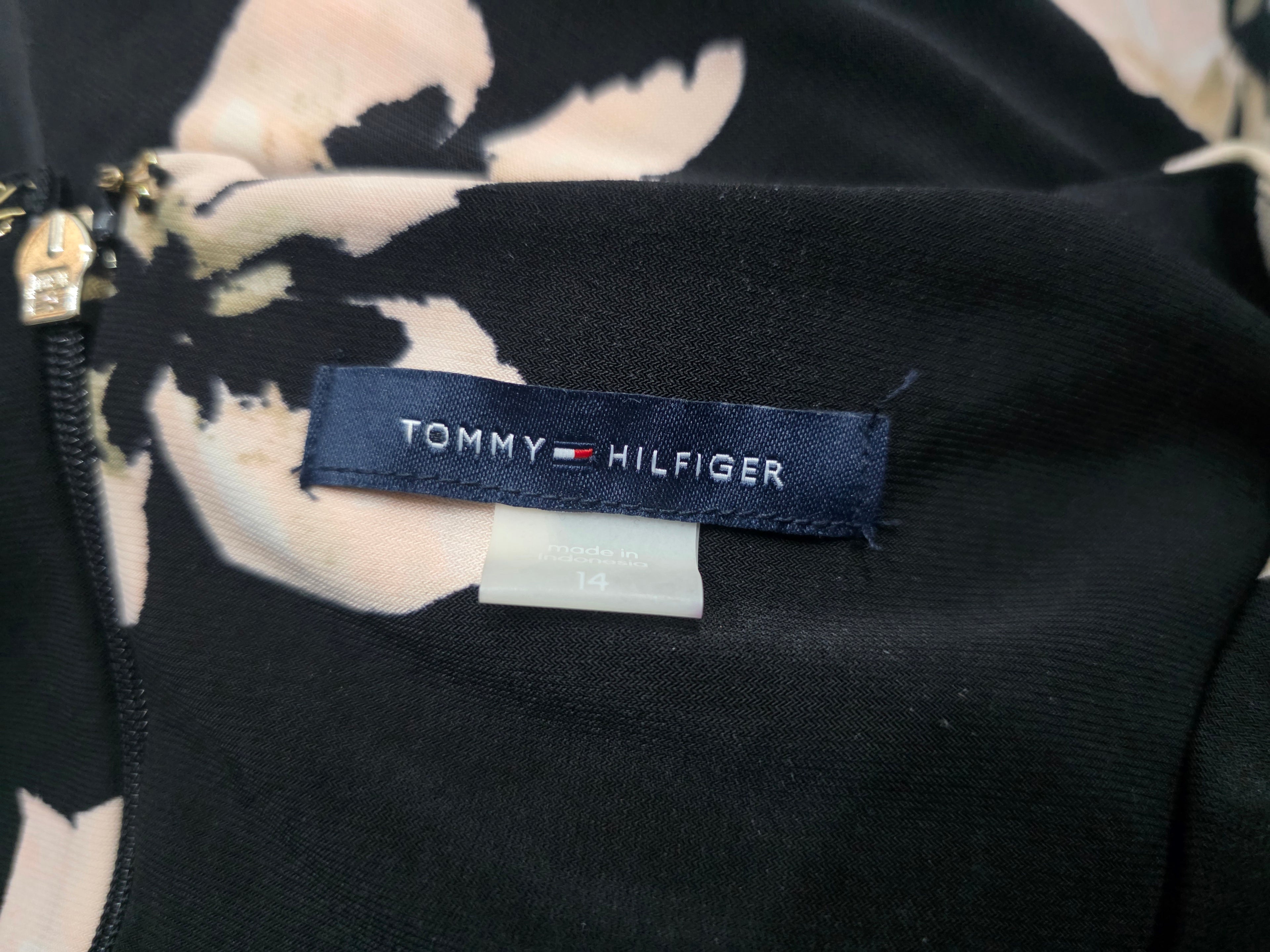 Vestido Tommy Hilfiger Mujer Talla 14 Color Negro Floreado