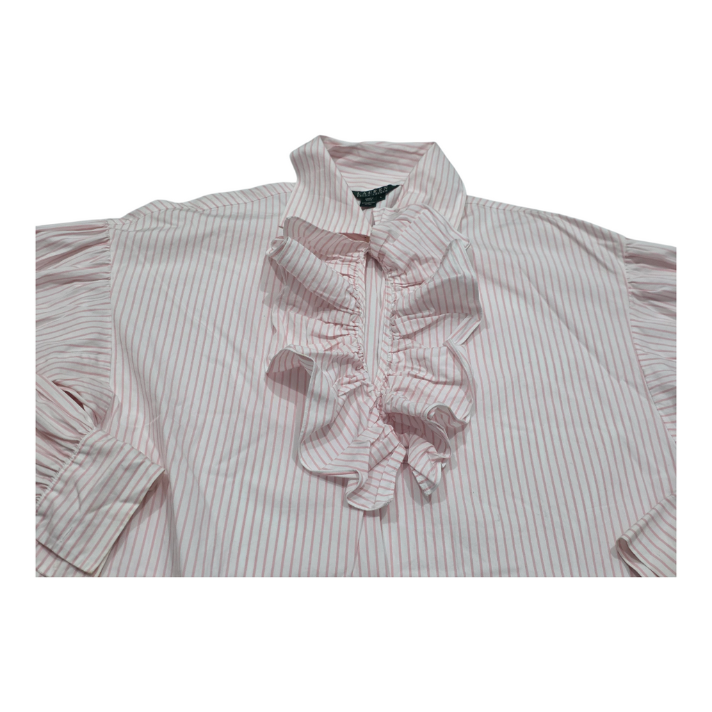 Blusa Con Olan Ralph Lauren Rosa Rayada Mujer Talla Grande