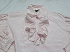 Blusa Con Olan Ralph Lauren Rosa Rayada Mujer Talla Grande
