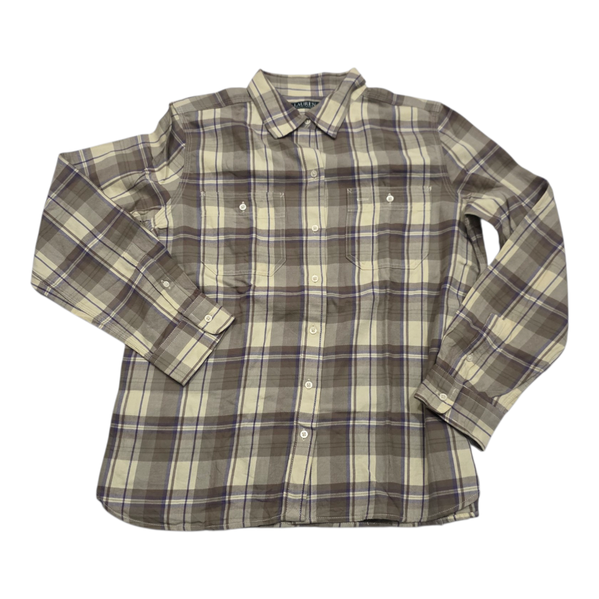 Camisa Ralph Lauren De Mujer Talla Grande Cafe/morado