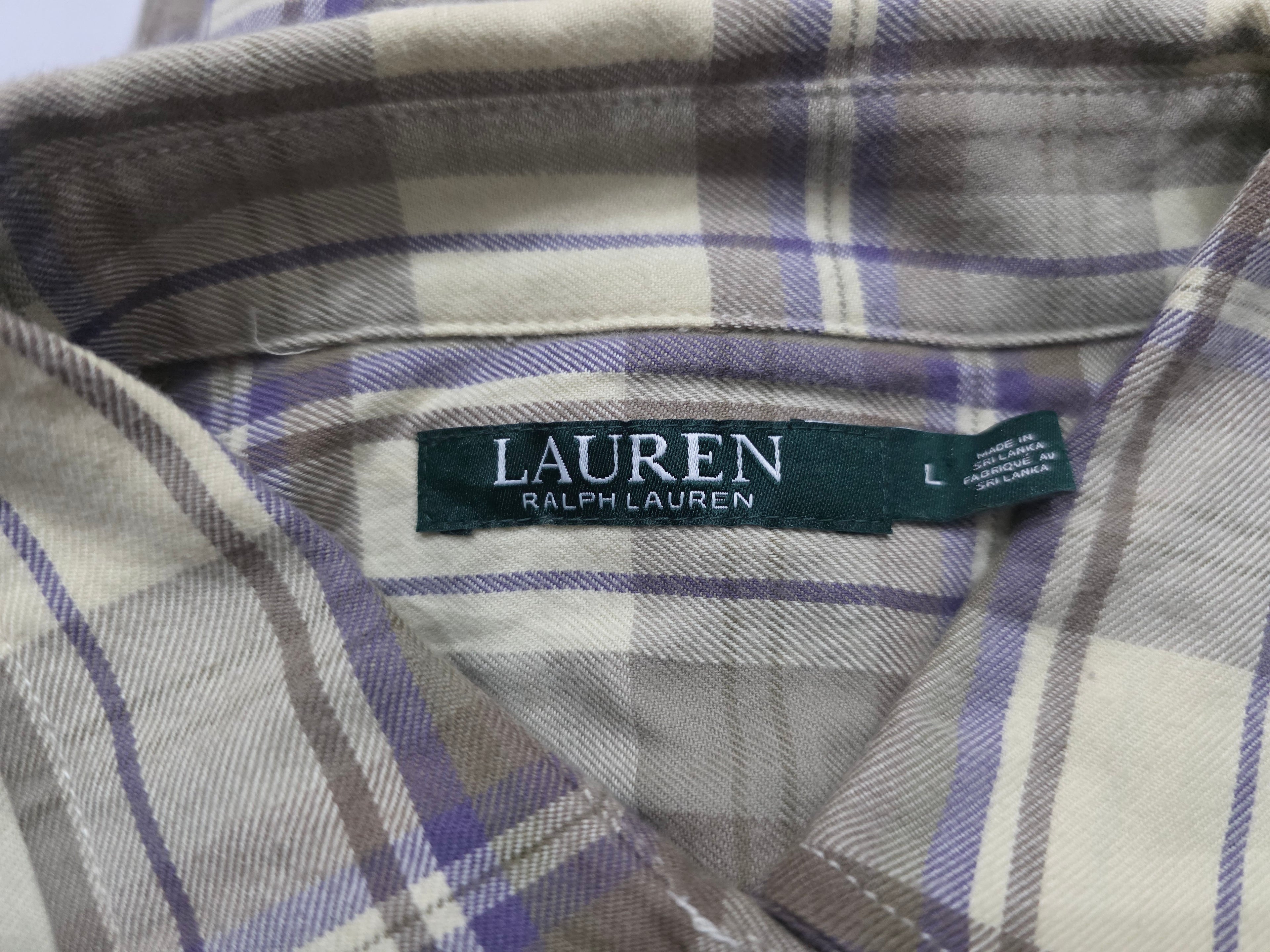 Camisa Ralph Lauren De Mujer Talla Grande Cafe/morado