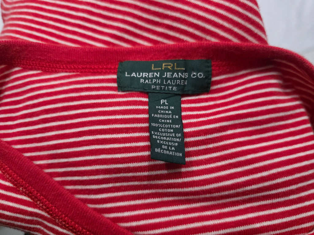 Playera Ralph Lauren Grande Petite Rojo Rayada