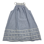 Vestido Vineyard Vines Azul Rayado Con Encaje Grande