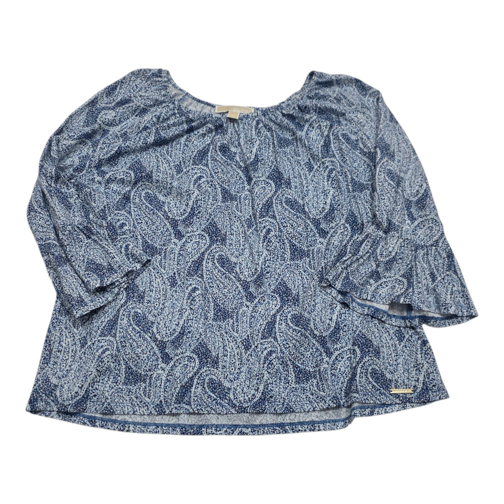 Blusa Michael Kors Manga Amplia Talla Grande Azul Figuras