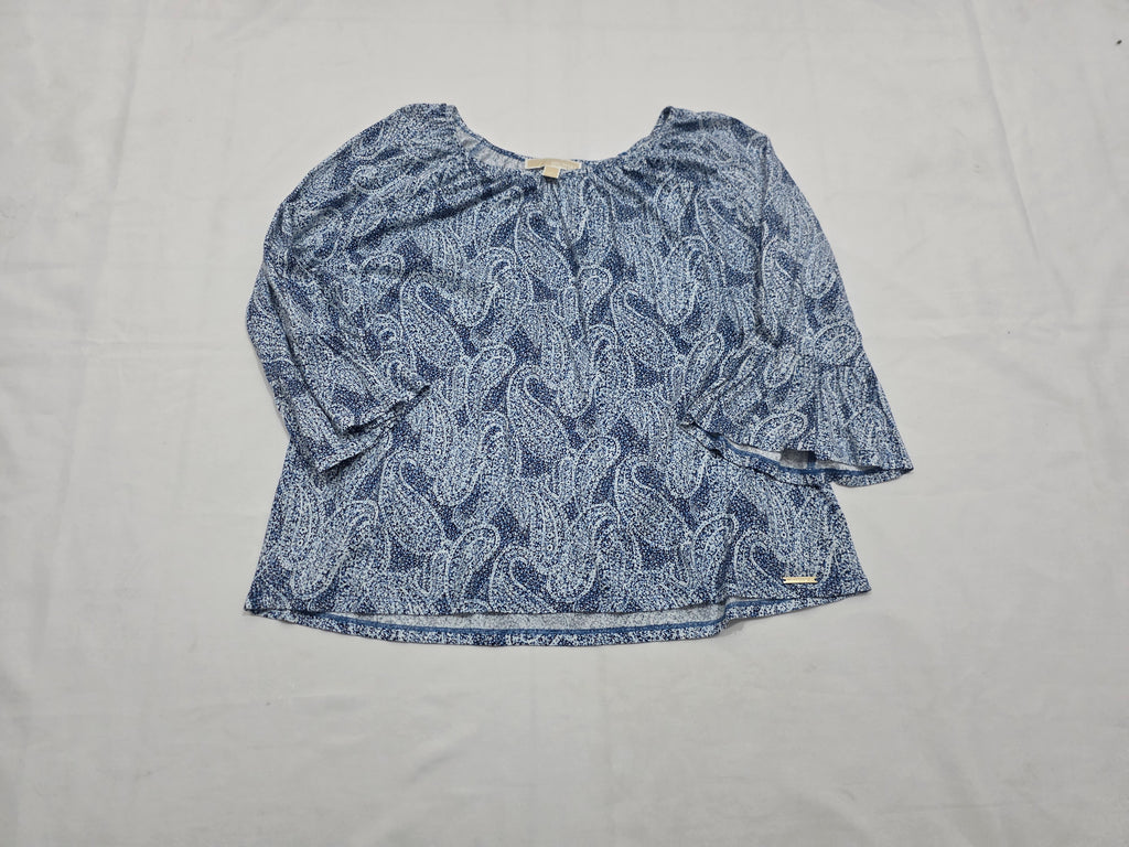 Blusa Michael Kors Manga Amplia Talla Grande Azul Figuras